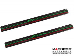 FIAT 500 Door Sills - Carbon Fiber - 500 Logo in Italian Colors